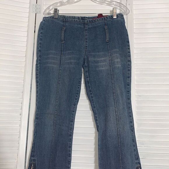 Vintage Zane-Di Y2K Low Rise Split Hem Bootcut Flares Size 9 - Picture 5 of 16